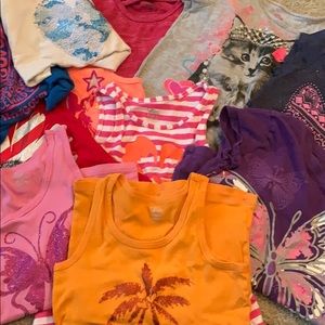 11 Girls Size 7 Tees/Tanks